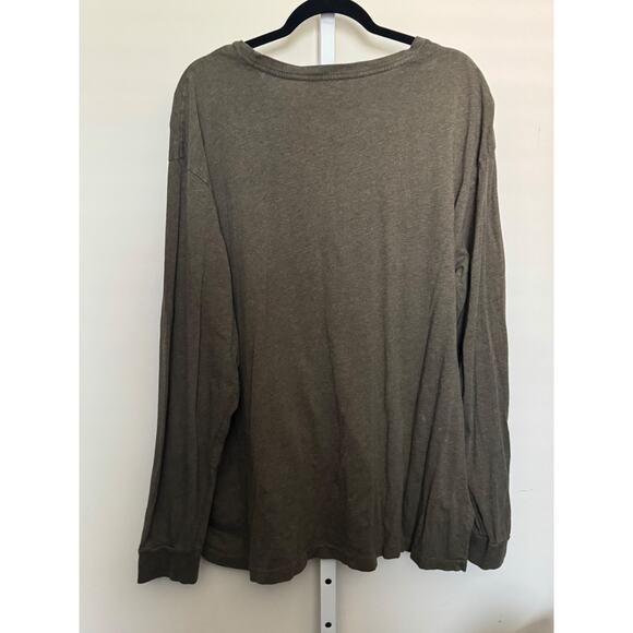 Polo Ralph Lauren Long Sleeve Pocket T Shirt Heather Brown Orange Logo XXL - Picture 5 of 5